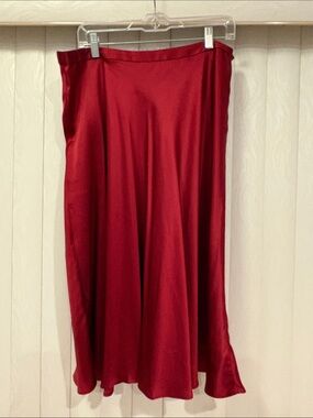 J. Jill Red Satin Maxi Skirt